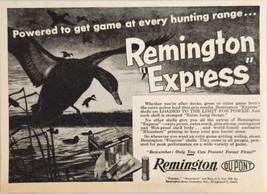 1954 Print Ad Remington Express Shotgun Shells Ducks Land on Water Bridg... - £10.53 GBP