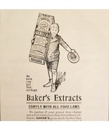 Baker&#39;s Extracts Vanilla Baking 1910 Advertisement Springfield Mass ADBN... - $29.99
