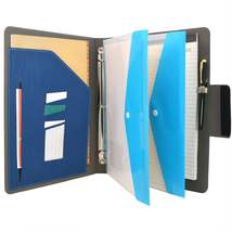 Portfolio Ring Binder with Expanded Document Bag, Business Organizer Pad... - £31.59 GBP