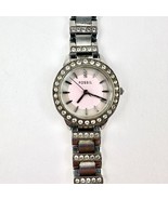 Fossil ES-2189 Women&#39;s Watch 34mm Crystal Silver Tone Pink Dial New Battery - £20.90 GBP