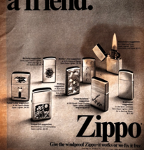 1970 Zippo Windproof Lighters Advertisement Vintage Gift Holiday Themes ... - $24.99