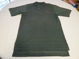 Polo Golf Ralph Lauren Mens short sleeve polo shirt M green striped cott... - $20.58