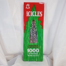 VTG  Silver Tinsel Christmas Icicles 18&quot; 1000 Strands Tarnish &amp; Flameproof NEW - £6.23 GBP