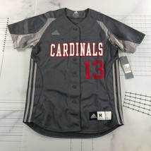 Adidas Hemd Damen Medium Grau Knopf Cardinals 13 Athletic Kurzärmelig - $19.78