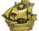 Gold Pirate Ship Belt Buckle Metal BU199 - $9.95