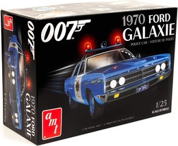 AMT 1970 Ford Galaxie Police Car James Bond 1:25 Scale Plastic Model Kit AMT1172 - £24.92 GBP