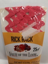 NIP Fruit of the Loom Vintage Bright Rose 100% Cotton Rick Rack Trim 3 Y... - $4.90