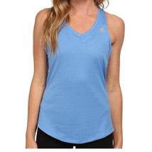 Adidas Women&#39;s Running Tank Cami Solid Climalite V-Neck Blouse Deal Blue XL - £12.62 GBP