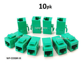 10-Pack Cat6 Female/Female Rj45 Ethernet Green Keystone Jack Coupler, Wp... - $54.98