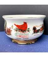 WYSOCKI Christmas Love Teraflora Gift Bowl 1999-2000 Ceramic Gold Accent... - £7.90 GBP