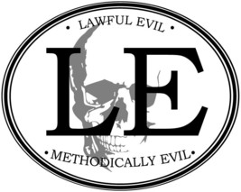 Roleplaying &quot;Lawful Evil&quot; Alignment Bumper Sticker - 3&quot; wide x 2.3&quot; tall... - $3.91