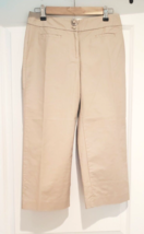 Ann Taylor Margo Curvy Pants Women 2 Beige Capri Pants Embellished Hem - $19.72
