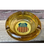 VTG THICK AMBER GLASS ADVERTISING ASHTRAY UNION PACIFIC RAILROAD UPRR - £16.98 GBP