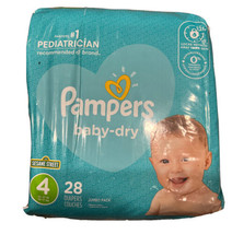 Pampers Baby Dry Size 4- 22-37 Lbs 28 Diapers Sesame Street Jumbo Pack - £11.90 GBP