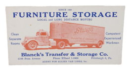 Blanck&#39;s Transfer &amp; Storage Co Pittsburg, PA. 6&quot; X 3.25&quot; Advertising Ink... - €8,43 EUR