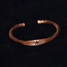 Hand Crafted Hammered Copper Bracelet Rustic Forged Retro Punk Cuff Bangle Vikin - £38.30 GBP