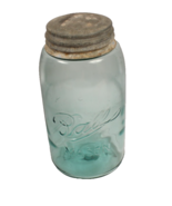 1900-1910 Ball Mason Jar Triple L Lots of Bubbles Zinc Top Quart Size - $314.72 MXN