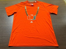 Miami Hurricanes &quot;Turnover Chain&quot; Men&#39;s Orange Football Shirt - Adidas -... - $8.99