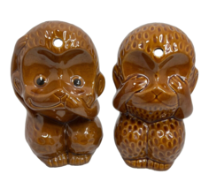 Vtg See Hear No Evil Monkey Brown Ceramic Tiki Mug DW134S DW134T - $698.81 MXN