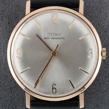 14k Rose Gold Doxa Men&#39;s Hand-Winding Watch w/ Leather Band - £1,017.83 GBP