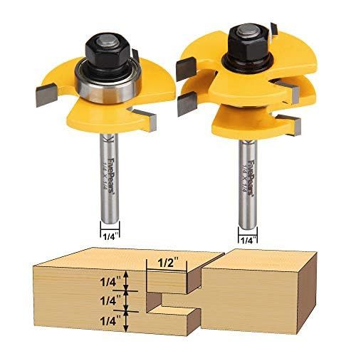 Fivepears 2 Pieces Of Tongue And Groove Router Bits Set With 1/4&quot; Shank,... - $32.99