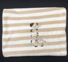 Circo Baby Blanket Giraffe Stripes Tan White Spell Out - £19.65 GBP