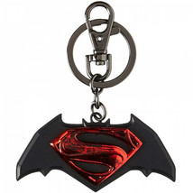 Batman v Superman Stacked Symbol Pewter Keychain Multi-Color - £12.57 GBP