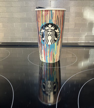 Starbucks Coffee -2015 Ceramic Double Wall Tumbler Paint Drip Travel Mug... - £15.20 GBP