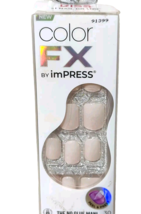 KISS IMPRESS COLOR FXPRESS ON Nails &quot;Rebel&quot; White 30 Nails #91399 No Glu... - $209.40 MXN
