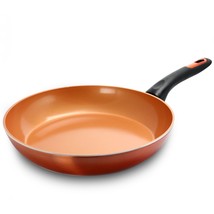 Gibson Cuisine Hummington 12 Inch Aluminum Frying Pan in Metallic Copper - $1,288.72 MXN
