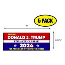 5 PACK 3.37"x 9" RE ELECT TRUMP KAG Sticker Decal Gift MAGA Trump BS0050 - $6.53