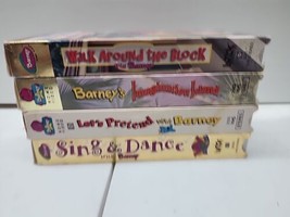 VHS Barney Lot of 4 Walk Around The Block, Imagination Island, Sing &amp; Da... - $26.72