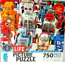 Life Picture Puzzle License plates 750 Pieces Robots Spot The Differences - £4.46 GBP