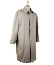 Vintage Lakeland Men&#39;s Overcoat Trench 44R Beige Poly Cotton Zip Out Pil... - £22.30 GBP