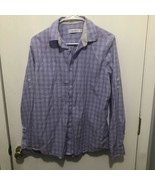 Calvin Klein Men&#39;s Shirt Long Sleeve Cotton Plaid Roll Tab Sleeve SZ Small - £5.44 GBP