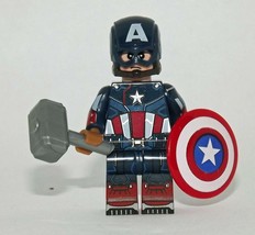 Minifigure Custom Toy Captain America with Thor Hammer - $5.30