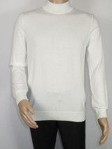 Men's Sweater Knit By BRANGO Turkey Mock Neck Cotton Blend 21050 White image 10