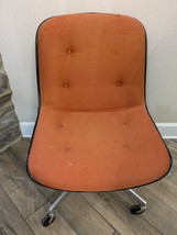 Vintage Steelcase rolling office desk chair harvest Orange 451 MCM 1970s READ - £108.43 GBP