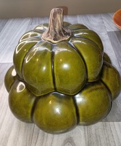 Beautifully Crafted 2 Tier Porcelain Pumpkin - £19.10 GBP