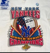 New York Yankees Vintage Starter T-Shirt Mens L 1996 World Series Champs 90s USA - £37.76 GBP