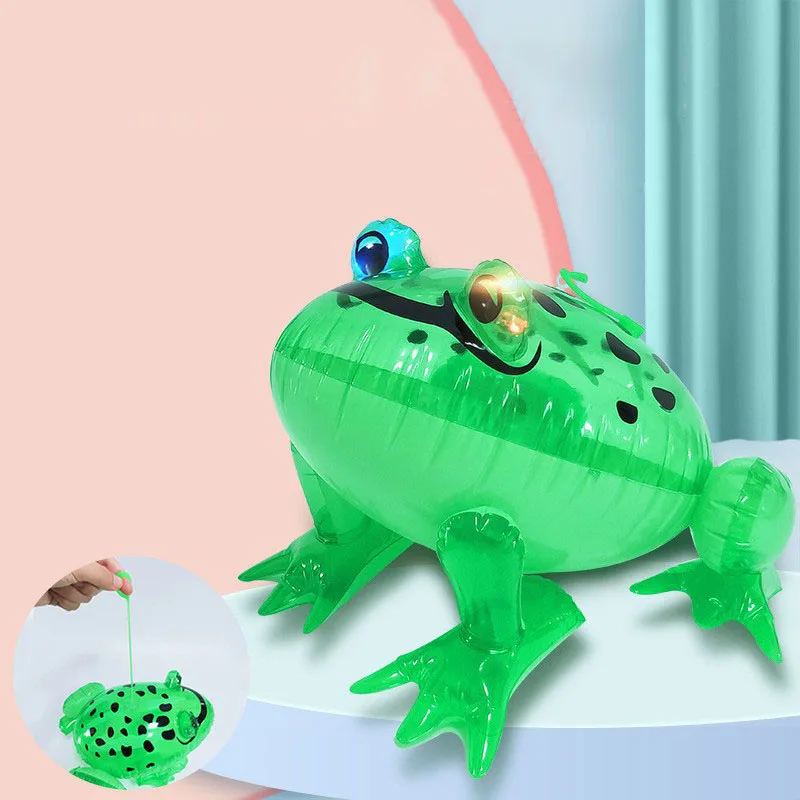 Glowing Frog Inflatable Toy Bouncing Children&#39;s Night Market Stall Flash PVC - £8.31 GBP+