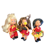 Dolls Mattel 3 Baby 5&quot; Pacifiers Pinwheels 1976 Blonde Brunette Black Ha... - £21.10 GBP