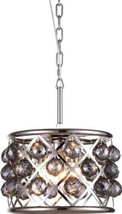 Pendant Light MADISON Transitional Gray Polished Nickel Crystal Silver Shade - £463.16 GBP