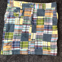 Tommy Hilfiger Skirt Madras Patchwork Size 6 Multicolored Plaid Cotton Pockets - £12.18 GBP