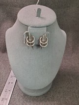 Vintage Art Deco Silver Tone Earrings Unusual - £11.25 GBP