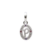 Pure 925 Sterling Cute Silver &#39;P&#39; Letter Alphabet Pendant CZ for Girl - £14.94 GBP