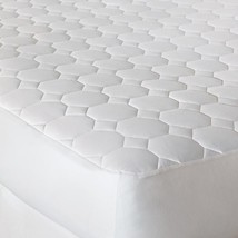 Queen Cotton Mattress Pad Quilted - Eastern Accents De Medici Tenor White - £165.93 GBP