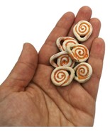 6pc Handmade Orange Ceramic Textured Clay Charms Jewelry Necklace Pendan... - £19.20 GBP