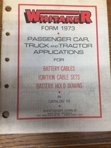 Vintage 1973 Whitaker Form 1973 Passenger Car Application Guide - $17.97