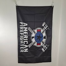 American Firefighter Black White Red Blue Flag 3x5 - £11.69 GBP